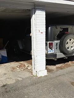 Brick support pillar, before